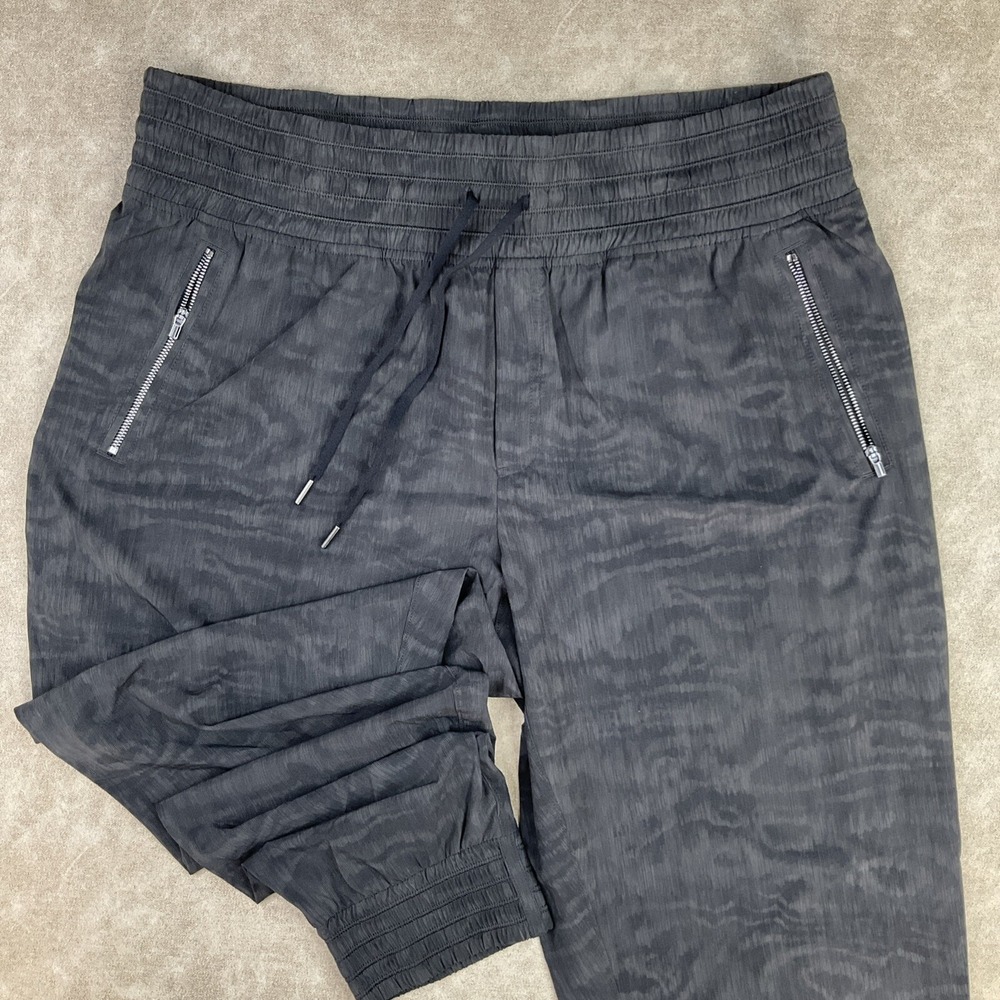 Athleta Joggers Womens 16 Camden Spotted Print Pants Zip Pockets Athletic 486205